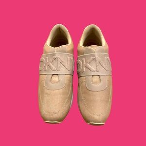 Dkny tan slip on sneakers